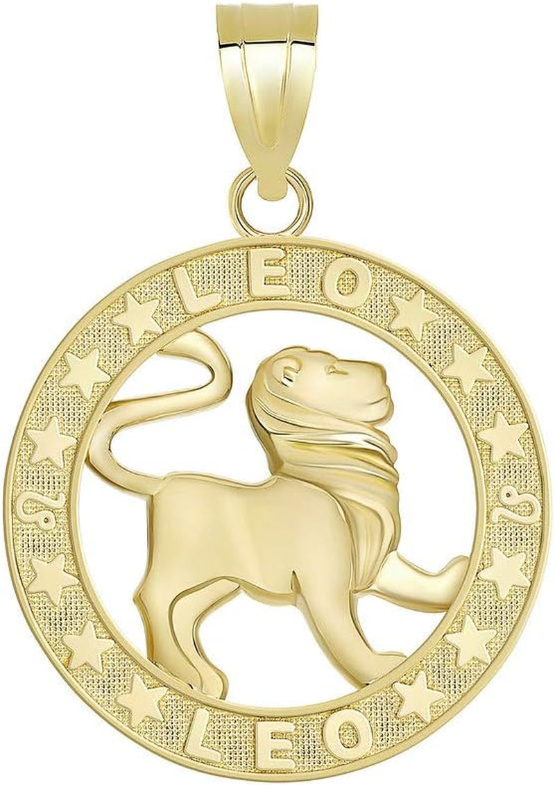 10K Yellow Gold Zodiac Sun Sign Symbol Pendant 