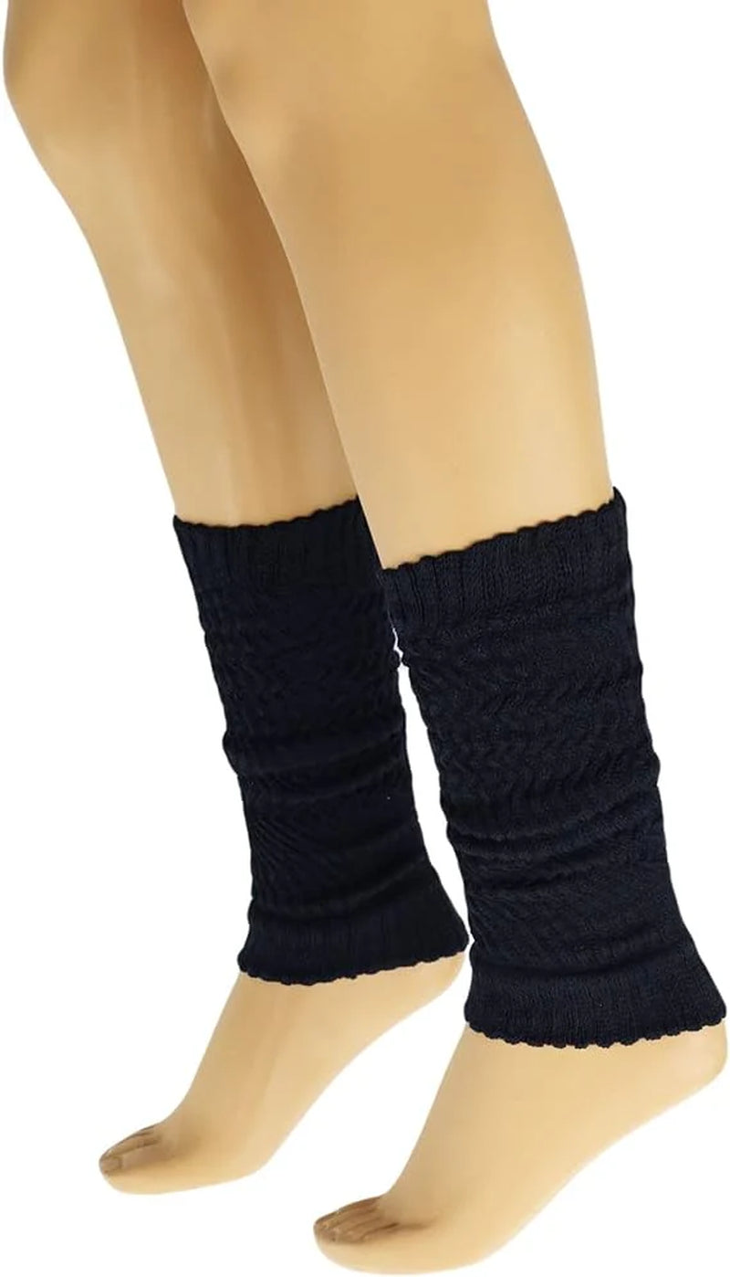 Leg Warmers, Unisex (1 pair) Knitted Retro , 12 Color Options 