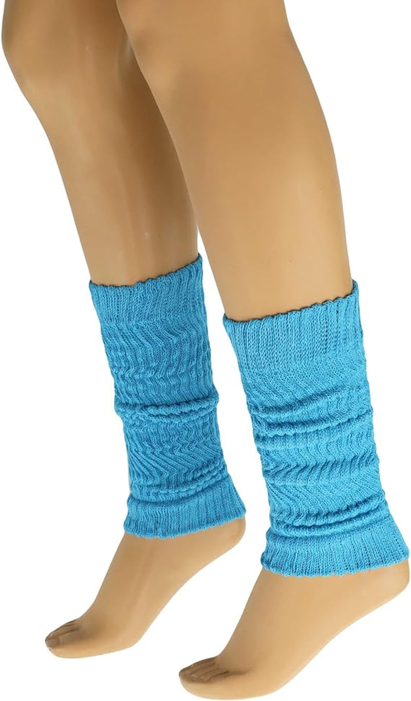 Leg Warmers, Unisex (1 pair) Knitted Retro , 12 Color Options 