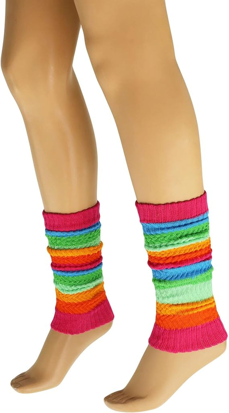  Leg Warmers, Unisex (1 pair) Colorful Soft Knitted, 3 Color Options