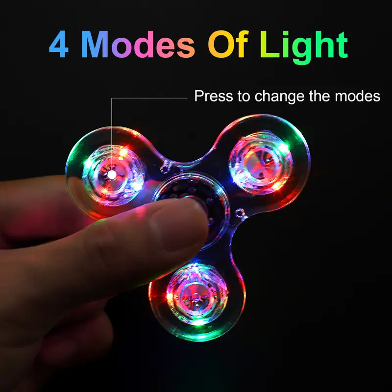  Fidget Spinners 6 PACK, Led Light up, Goodie Bag Stuffers, Prizes and Gifts