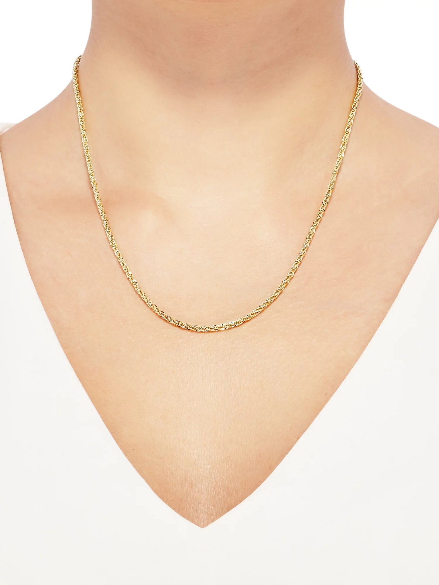 10K Yellow Gold Necklace Infinity 2.45MM Hollow Rope, 30"