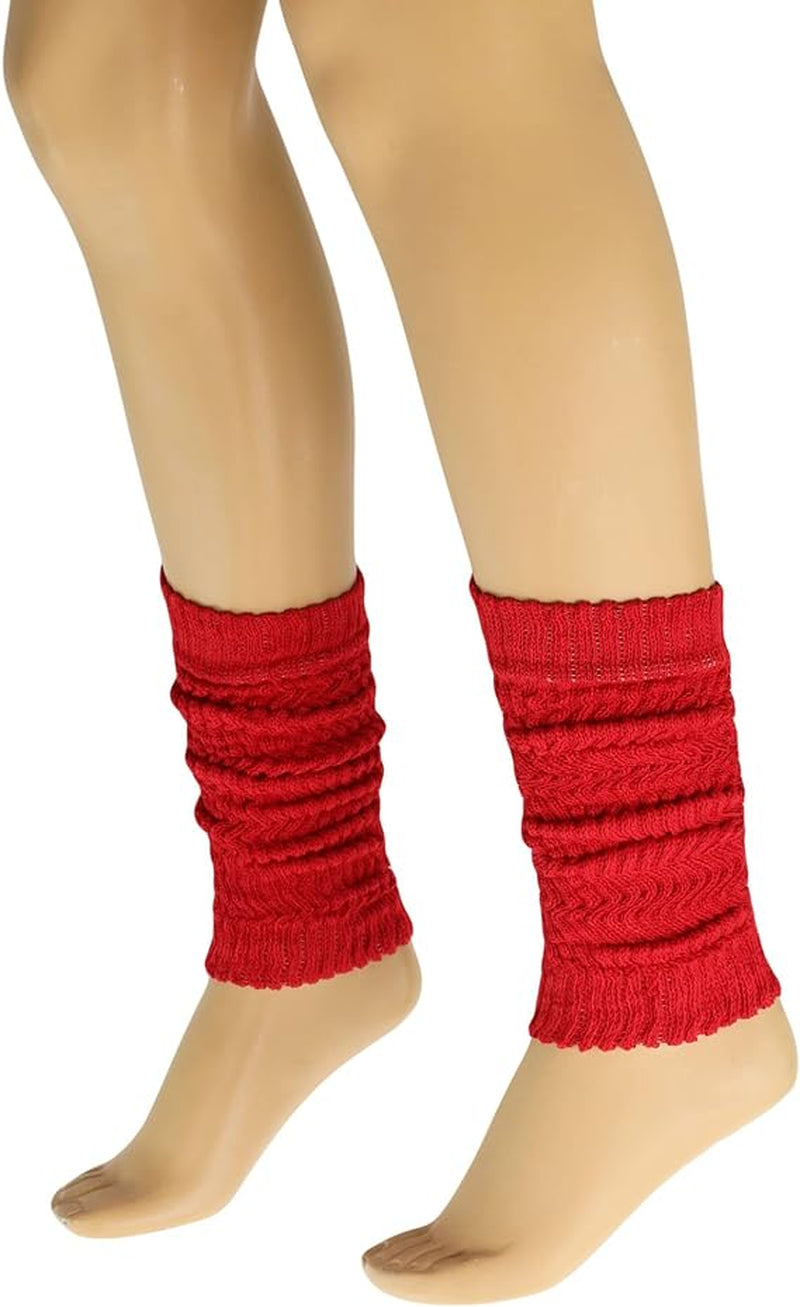 Leg Warmers, Unisex (1 pair) Knitted Retro , 12 Color Options 