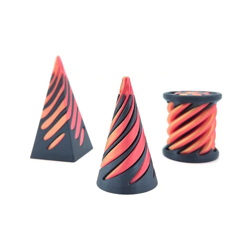 Helix Screw Fidget Toy 3D Printed Spiral Cone Decompression Decorative Ornaments Impossible Passthrough Sculpture