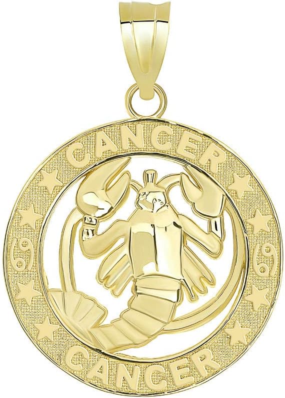 10K Yellow Gold Zodiac Sun Sign Symbol Pendant 