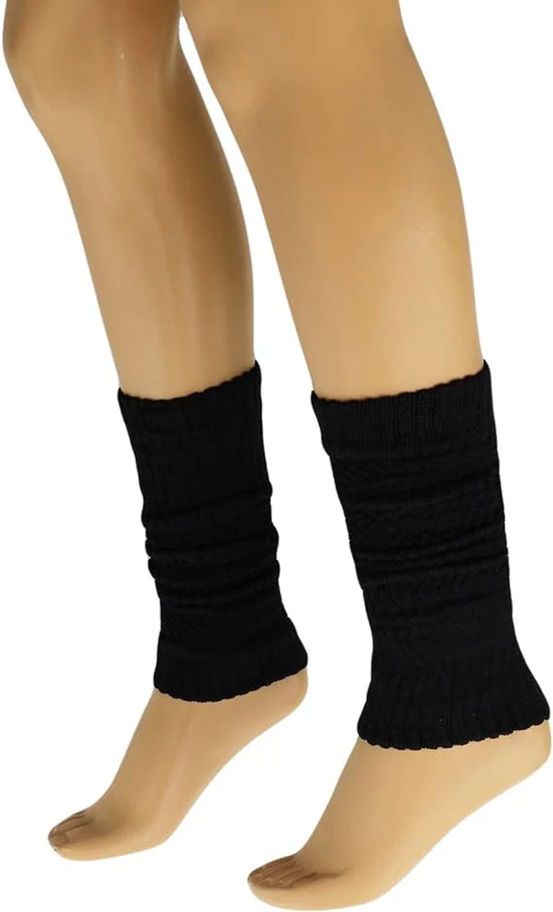 Leg Warmers, Unisex (1 pair) Knitted Retro , 12 Color Options 