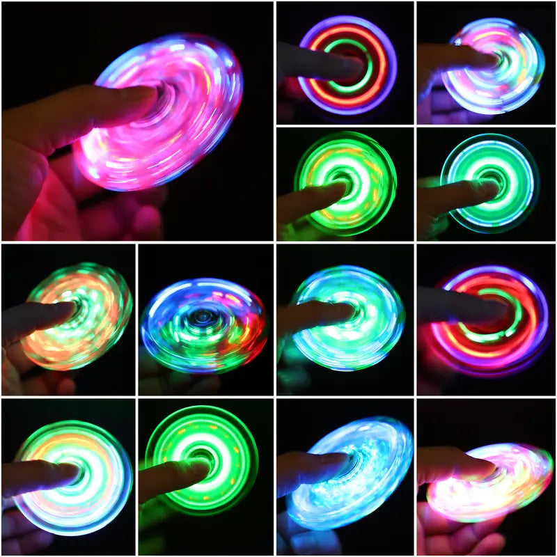  Fidget Spinners 6 PACK, Led Light up, Goodie Bag Stuffers, Prizes and Gifts