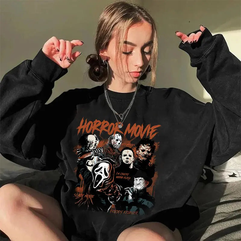 Movie Halloween Unisex Vintage Sweatshirt, Retro 90S Movies Halloween Shirt