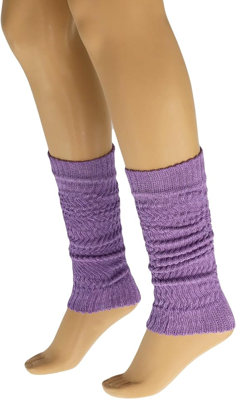 Leg Warmers, Unisex (1 pair) Knitted Retro , 12 Color Options 