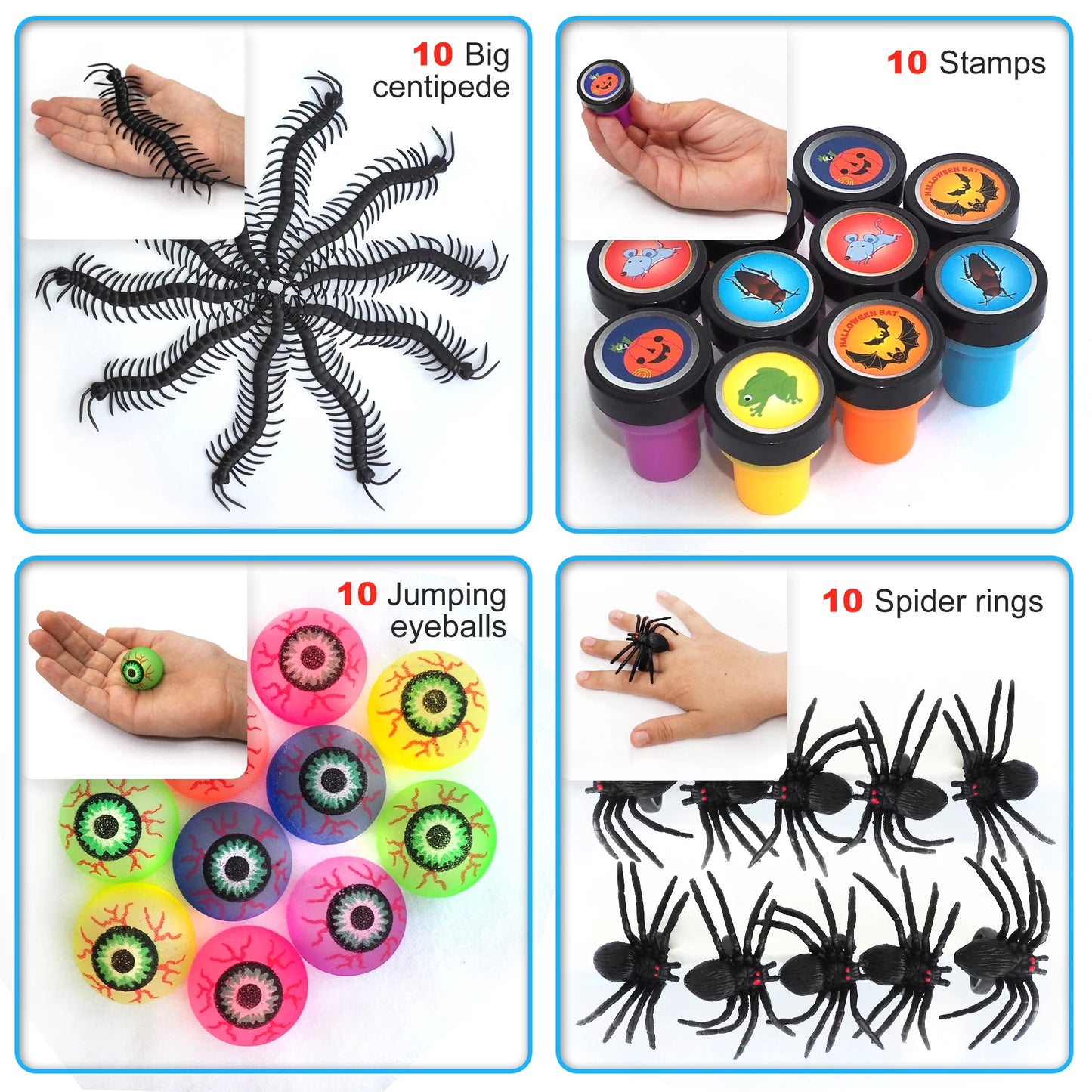 Halloween Goodie Bag Fillers 100 Pcs, Halloween Prizes & Toys