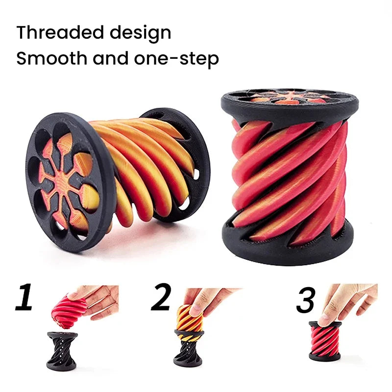 Helix Screw Fidget Toy 3D Printed Spiral Cone Decompression Decorative Ornaments Impossible Passthrough Sculpture