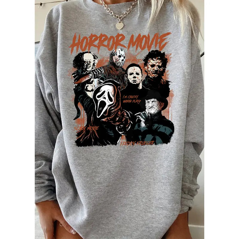 Movie Halloween Unisex Vintage Sweatshirt, Retro 90S Movies Halloween Shirt