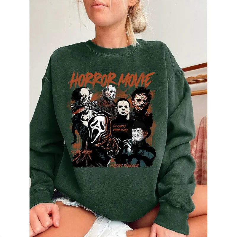 Movie Halloween Unisex Vintage Sweatshirt, Retro 90S Movies Halloween Shirt