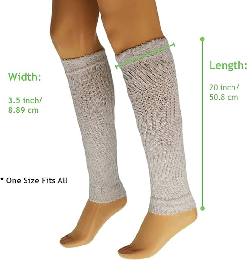 Leg Warmers, Unisex (1 pair) Knitted Retro , 12 Color Options 