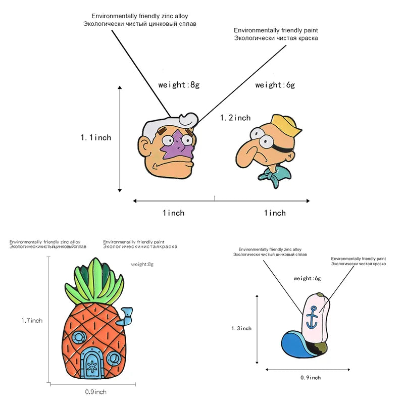 SpongeBob SquarePants Enamel Pin Badges